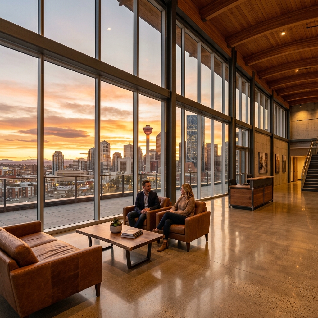 Modern Calgary office building cleaned by PrairieClean Pro
